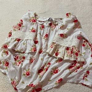 White shirts with flowers